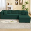 Mjkone W106'' Modern 2-Piece Free Combination Corduroy Upholstered L-Shaped Modular Sectional Sofa With Right Chaise And Pillows - 2 of 4