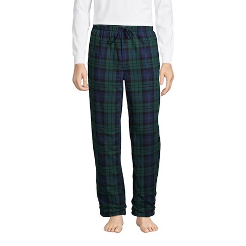 Lands' End Men's High Pile Fleece Lined Flannel Pajama Pants - 2x Large -  Evergreen Blackwatch Plaid : Target