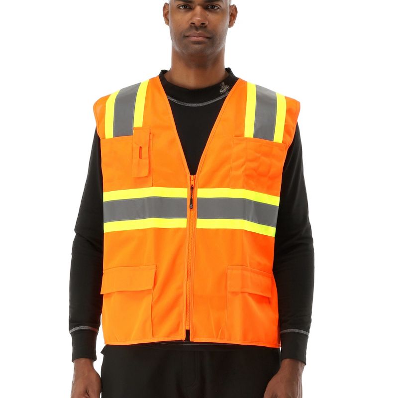 RefrigiWear Hi Vis Safety Orange Work Vest, 2 of 8