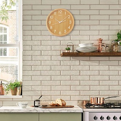 Seiko Shinrin Light Brown Faux Wood Wall Clock