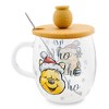 Silver Buffalo Disney Winnie the Pooh Holiday 17-Ounce Glass Coffee Mug With Lid and Spoon - 2 of 4