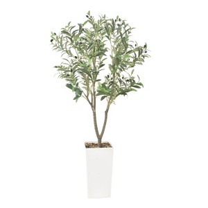 5FT Artificial Olive Tree, Faux Tree, Artificial Planter, Artificial Fake Tree Flower Potted, Thanksgiving Christmas, Artificial Plants for Home - 1 of 4