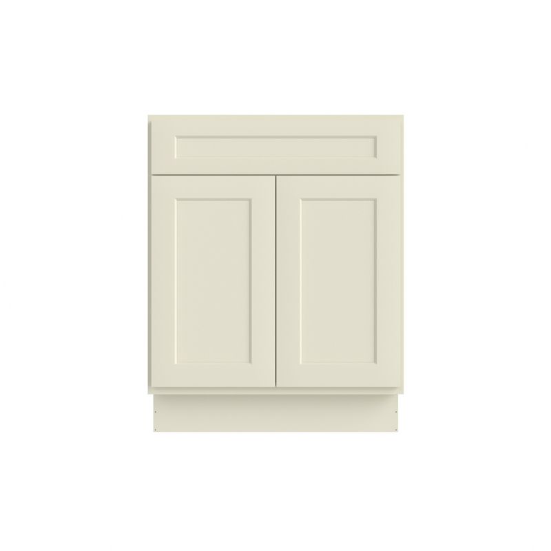 HOMLUX 27 in. W  x 21 in. D  x 34.5 in. H Bath Vanity Cabinet without Top in Shaker Antique White, 1 of 7