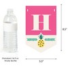 Big Dot of Happiness Pink Flamingo - Party Like a Pineapple - Tropical Summer Birthday Party Bunting Banner - Pink Party Decorations - Happy Birthday - 3 of 4