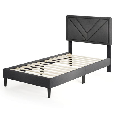 Safstar Twin Size Bed Frame with Tufted Headboard & Wooden Slats Easy Assembly