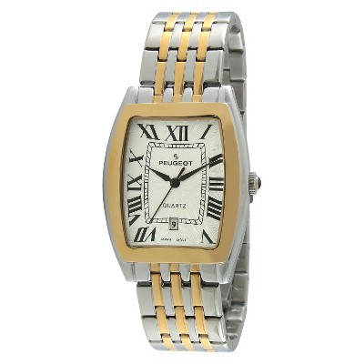 Men's Peugeot Tourneau Guilloché  Dial Bracelet Watch - Gold