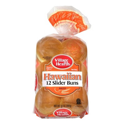 Village Hearth Sweet Hawaiian Slider Buns - 14oz/12ct