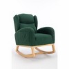 CAVINAS Modern Teddy Fabric Rocking Chair with Wooden Frame and Ergonomic Backrest, Upholstered Lounge Chair for Living Room and Bedroom - 3 of 4