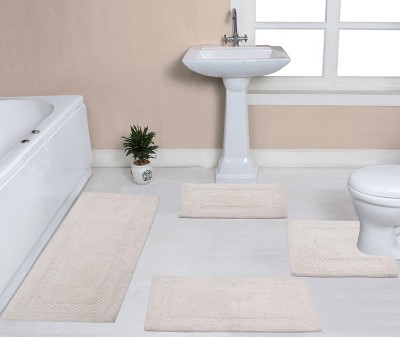 Classy Bathmat Collection Cotton Tufted Set of 4 Bath Rug Set - Home Weavers