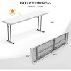 VINGLI 6 FT Narrow Folding Table,Premium Quality HDPE Material and Sturdy Metal Frame, Perfect for Buffet, Seminar, Party, Training, Home Work, White - 3 of 4