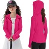 Girls Long Sleeve Zip Up Athletic Hoodie Top Lightweight Jacket Fishing Hiking Sun Protection Outwear - 3 of 3