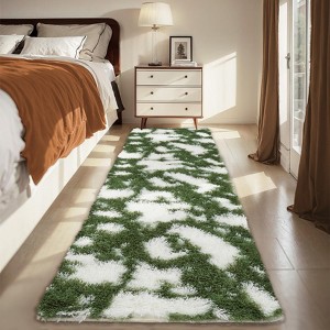 Soft Modern Cow Print Shaggy Area Rug Plush Fluffy Non Slip Large Living Room Rug - 1 of 4