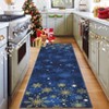 Coolmee  Christmas Area Rug, Washable, Gold and Red Snowflake, Non Slip Modern, for Living Room, Bedroom Floor MatRed - 3 of 4