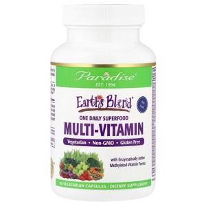 Paradise Herbs Earth's Blend ®, One Daily Superfood Multi-Vitamin, No Iron, 60 Vegetarian Capsules - 1 of 3