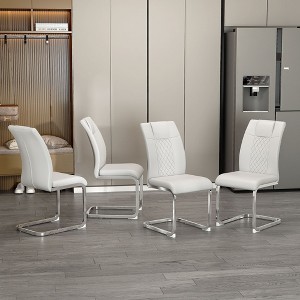 NicBex Dining Chairs Set of 4 Upholstered Chair Faux Leather Padded Seat with Metal Legs Design for Kitchen, Living Room, Bedroom - 1 of 4