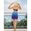 LA LEELA Women's Summer Chiffon Sarongs Short Beach Swimsuit Coverup Sheer Bikini Cover Up Wrap Skirt One Size Short Blue, Solid - 3 of 4