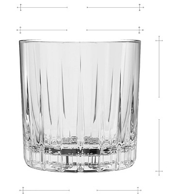 Crystal Clear Checkered Whiskey Glasses Set - 12 fl. oz. (6 Pieces)