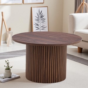 27.5" Round MDF Coffee Table with Hidden Storage - 1 of 4