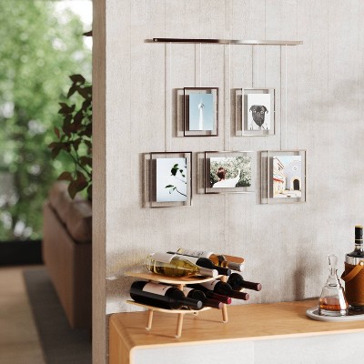 Chrome Floating Wall-Mounted 4x6 Picture Frame Set