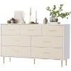 Garvee Modern White 7-Drawer Dresser with Fabric-Textured Front, Gold Metal Handles & Legs Lacquered Engineered Wood,White - 2 of 4