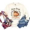 Simply Sage Market Women's Coquette Farm Fresh Pumpkin Long Sleeve Garment Dyed Tee - 3 of 4