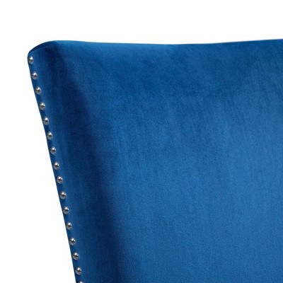 Francesca Transitional Glam Blue Velvet Upholstered Side Chair Set