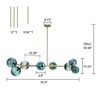 LLHZSY 8-Light Sputnik Sphere Chandelier with Gradient Blue Glass Globes Shape-55 9/10" - 3 of 4