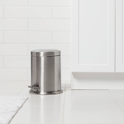 Brushed Nickel Bathroom Accessories Wastebasket – Rispa