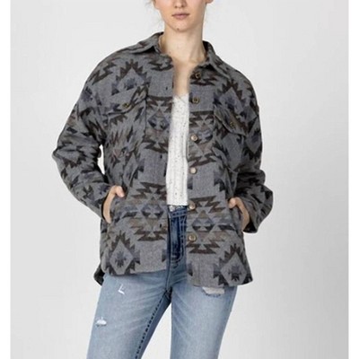 Women's Aztec Button Up Shacket - Miss Me
