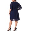 Agnes Orinda Women's Plus Size V Neck Mesh Overlay Cocktail Club Chiffon Bodycon Dresses - 4 of 4