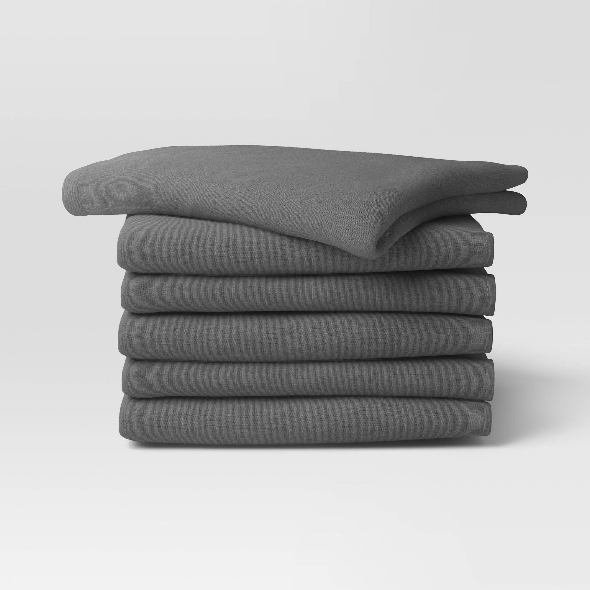 6pc Flour Sacks Kitchen Textile Set Gray - Room Essentials™