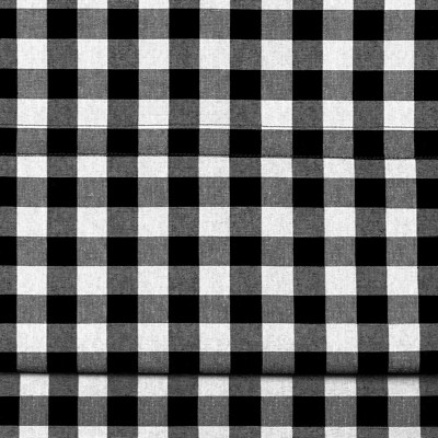 Black and White Buffalo Check Cotton Polyester Window Panel, 42" x 95"