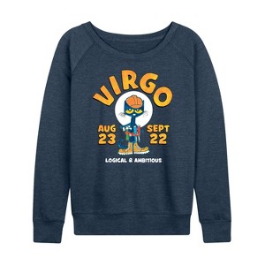 Women's - Pete the Cat - Virgo Lightweight French Terry Wide Neck Long Sleeve Shirt - 1 of 4