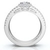 Pompeii3 3/4ct Princess Cut Split Shank Engagement Ring Set 14K White Gold - 2 of 4
