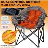 Docred Oversized Heated Camping Chair, Patio Lounge Chairs with 3 Heat Levels, Portable Folding Heated Chair Round Moon Saucer Folding Lawn Chair - 2 of 4