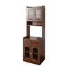 YOOCOZZ Freestanding Kitchen Pantry Hutch Storage Cabinet with Microwave Stand-Walnut - 2 of 4
