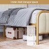 Heavy Duty Gold Upholstered Platform Bed Frame with Headboard and Storage, No Box Spring Needed, Sturdy and Stylish Design. - 4 of 4