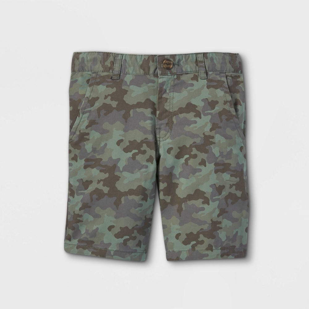 Size 12/ Boys' Chino Shorts - Cat & Jack Camo Green 12