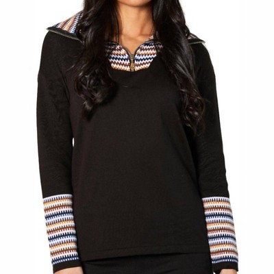 Women's Zip Collar Sweater - Angel Apparel