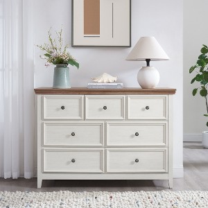 NicBex Farmhouse Drawer Dresser,Modern Tall/Double Dressers with Round Handles,Chest of Drawers for Bedroom,Living Room,Dining Room,Hallway - 1 of 4