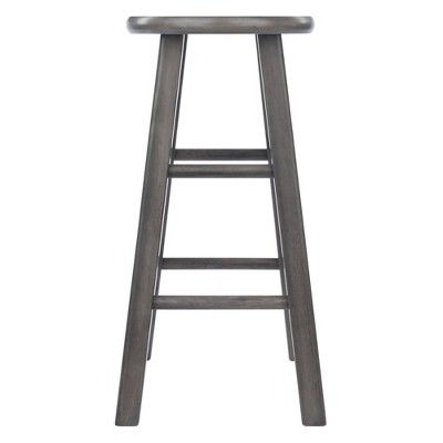 Rustic Gray 24" Solid Wood Backless Counter Stool