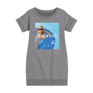 - Barbie - Sun's Out Graphic Short Sleeve Fleece Dress - 1 of 3