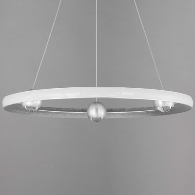 Modern Brushed Aluminum LED Pendant Light with CCT Select