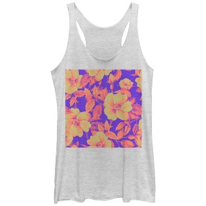 Women's Lost Gods Floral Print Square Racerback Tank Top - 1 of 3