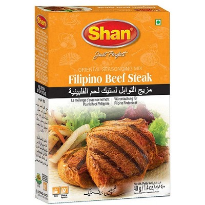 Shan Seasoning Mix - Filipino Beef Steak 50 gms - Shan Masala (1.41 Ounce (Pack of 1))