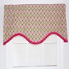 RLF Home Geo Electric Ruffled Cornice Futuristic Geometric Design Window Treatment Valance 3" Rod Pocket 50" X 17" Fuchsia/Kiwi green - 2 of 3