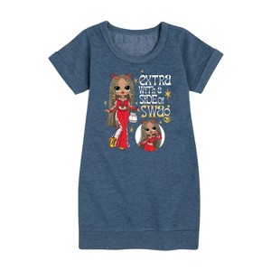 - LOL Surprise! - Extra w/ a Side of Swag Graphic Short Sleeve Fleece Dress - 1 of 4