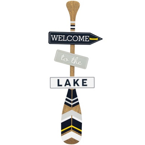 Northlight Welcome To The Lake Paddle Wall Sign - 31.5" - image 1 of 4