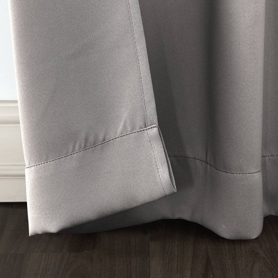 Gray Blackout Energy Saving Rod Pocket Curtain Panel, 40" x 63"