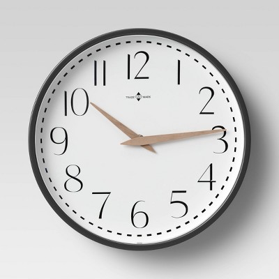 10" Wood Hand Wall Clock Matte Black - Threshold™